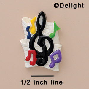 4339 - Music Collage Notes Bright - Resin Decoration (12 per package)