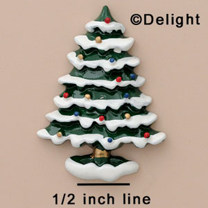 4486 tlf - Christmas Tree with Snow - Resin Decoration (12 per package)