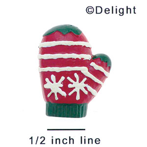 4514* - Mitten Red Medium Matte (Left & Right) - Resin Decoration (12 per package)