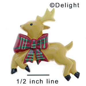 4533* - Reindeer Plaid Matte Medium - Resin Decoration (12 per package)