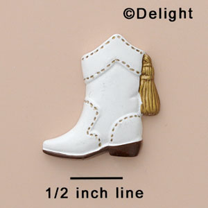 4546 - Drill Team Boot White - Resin Decoration (12 per package)