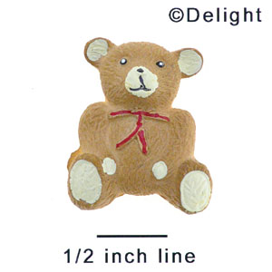 4723 - Bear Sitting Tie Red Medium - Resin Decoration (12 per package)