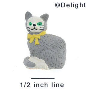 4780* - Cat Gray Matte (Left & Right) - Resin Decoration (12 per package)