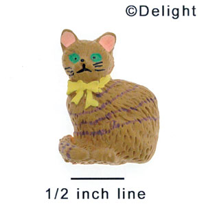 4781* - Cat Brown Stripe Matte (Left & Right) - Resin Decoration (12 per package)