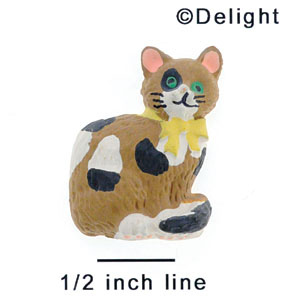 4782* - Cat Calico Matte (Left & Right) - Resin Decoration (12 per package)