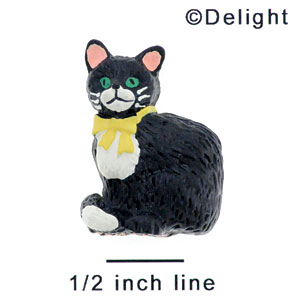 4783* - Cat Black Matte (Left & Right) - Resin Decoration (12 per package)