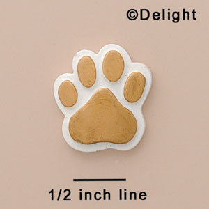 4787 - Paw Gold Medium - Resin Decoration (12 per package)
