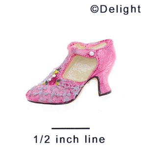 4807 - Ankle Strap Shoe Pearl Pink - Resin Decoration (12 per package)