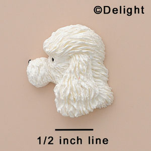 4817* - Poodle White Medium Matte (Left & Right) - Resin Decoration (12 per package)