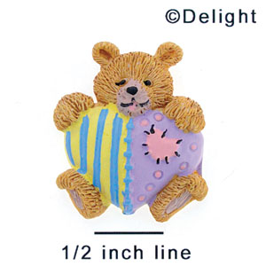 4819 - Matte Bear with a Quilt Heart - Resin Decoration (12 per package)
