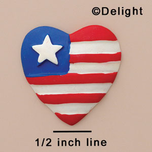 4835 - Heart USA 1 Star Matte Large - Resin Decoration (12 per package)