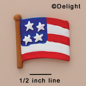 4838 - USA Flag Pole Matte - Resin Decoration (12 per package)