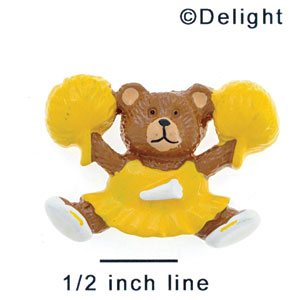 4863 - Cheerleader Bear Yellow gold Me - Resin Decoration (12 per package)