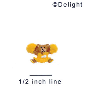 4864 - Cheerleader Bear Yellow Mini - Resin Decoration (12 per package)