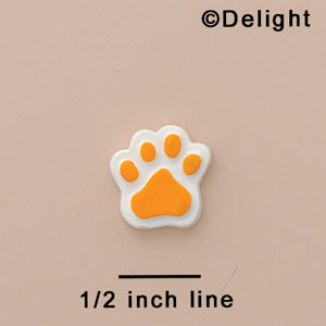4873 - Paw Golden Yellow Mini - Resin Decoration (12 per package)