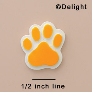 4879 - Paw Golden Yellow Medium - Resin Decoration (12 per package)