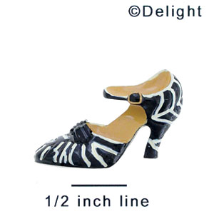 4922 - Ankle Strap Shoe Zebra Black - Resin Decoration (12 per package)