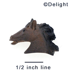 4931* tlf - Horse Head Brown Matte (Left & Right) - Resin Decoration (12 per package)