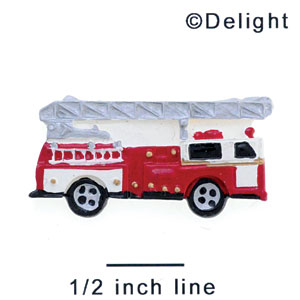 4999 - Fire Truck Hook & Ladder - Resin Decoration (12 per package)