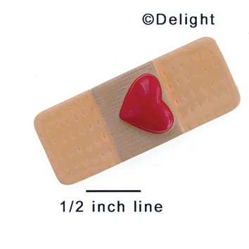 5019 - Bandaid Heart Red - Resin Decoration (12 per package)