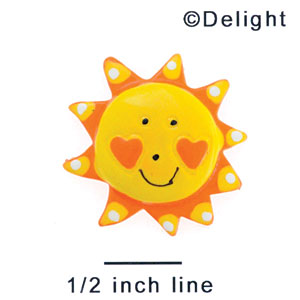 5028 tlf - Large Sun Heart Cheeks Bright - Resin Decoration (12 per package)