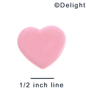 5068 - Heart Flat Pink Large - Resin Decoration (12 per package)