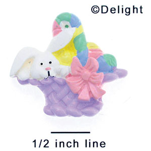 5115 - Bunny Basket Purple - Resin Decoration (12 per package)