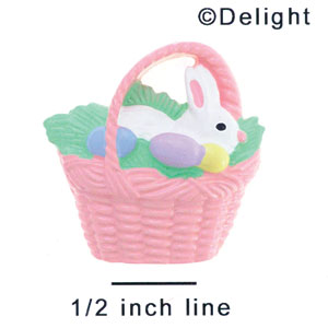 5117 - Bunny In Easter Basket Pink - Resin Decoration (12 per package)