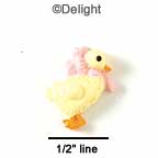 5123 - Duck Pink Bow Mini (Left & Right) - Resin Decoration (12 per package)