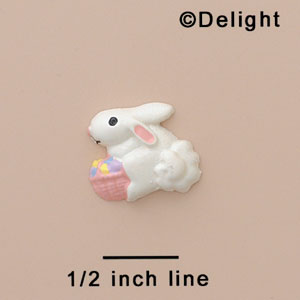 5124 - Bunny Basket Pink Mini (Left & Right) - Resin Decoration (12 per package)