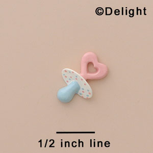 5179 - Pacifier Pink & Blue Mini - Resin Decoration (12 per package)