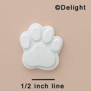 5245 - Paw White Medium - Resin Decoration (12 per package)