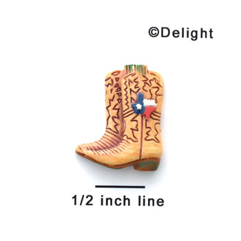 5464* - Small Matte Beige Boots with Texas - Resin Decoration (12 per package)