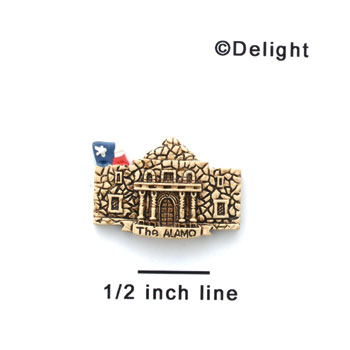 5468 - Small Light Alamo with Texas Flag - Resin Decoration