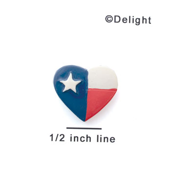 5473 - Small Light Texas Flag Heart - Resin Decoration