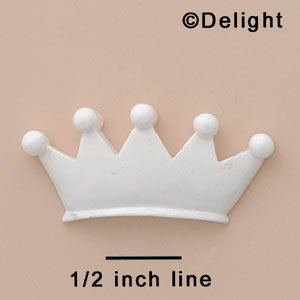 5553 tlf - Large White Crown - Resin Decoration (12 per package)