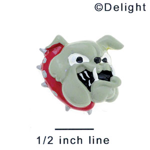 5556* - Bulldog with Red Collar - Resin Decoration (12 per package)