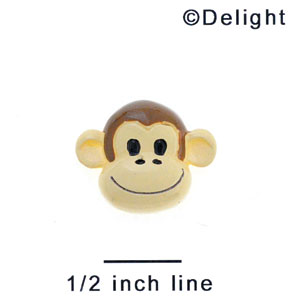 5613 tlf - Medium Monkey Face - Flat Backed Resin Decoration  (12 per package)