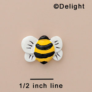 5614 tlf - Medium Bumble Bee - Flat Backed Resin Decoration (12 per package)