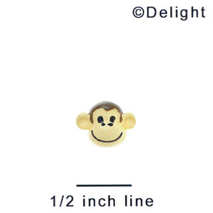 5623 tlf - Mini Monkey Face - Flat Backed Resin Decoration  (12 per package)