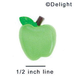 5625 tlf - Large Translucent Green Apple - Flat Backed Resin Decoration (12 per package)