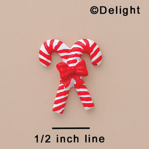 5631 tlf - Medium Crossed Candy Canes - Flat Backed Resin Decoration (12 per package)