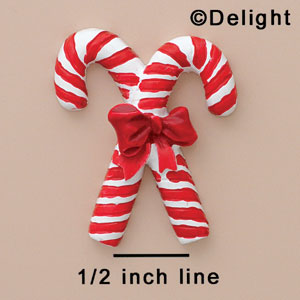 5632  tlf - Large Crossed Candy Canes - Flat Backed Resin Decoration