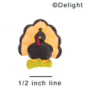 5640 tlf - Medium Dark Brown Turkey - Flat Backed Resin Decoration (12 per package)