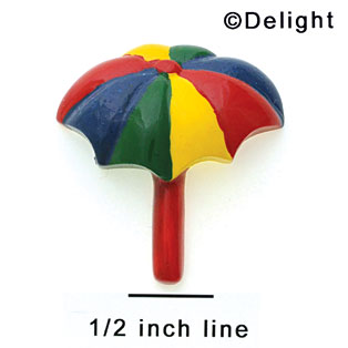 9303 - Beach Umbrella Striped Medium - Resin Decoration (12 per package)