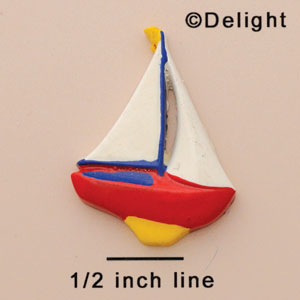 9386 - Sailboat Sail White - Resin Decoration (12 per package)