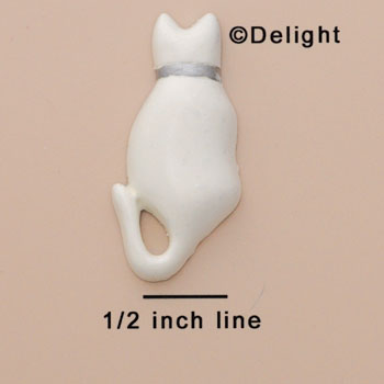 9392* - Cat Collar White Medium (Left & Right) - Resin Decoration (12 per package)