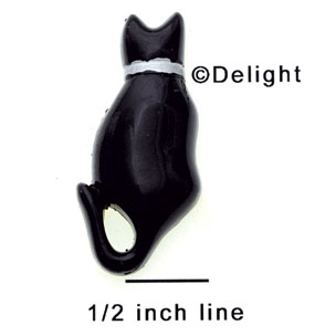 9393* - Cat Collar Black Medium (Left & Right) - Resin Decoration (12 per package)