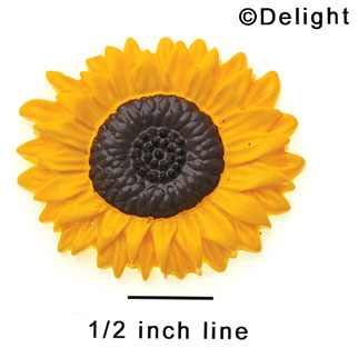 9402 tlf - Flower Sunflower Yellow Large - Resin Decoration (12 per package)