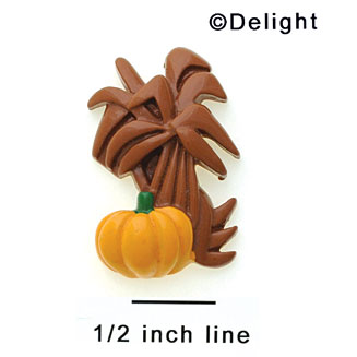 9542* - Corn Stalk With Pumpkin Large - Resin Decoration (12 per package)